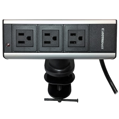 Electriduct Power Strip, Clamp Edge Mount, 3 Outlets 5 ft, 1Pc PDC-TT-CLAMP-3P